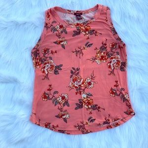 ❄️ Floral Rue 21 Coral Sleeveless Scoop Neck Tank Top